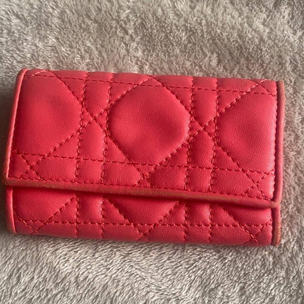 Christian Dior Elegant Pink Quilted card/key holder